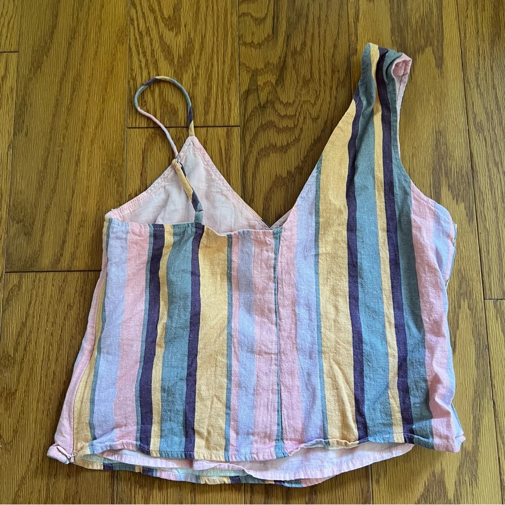 Les lis Vertical Striped Asymmetrical Women's Top crop shirt small s - Picture 5 of 9